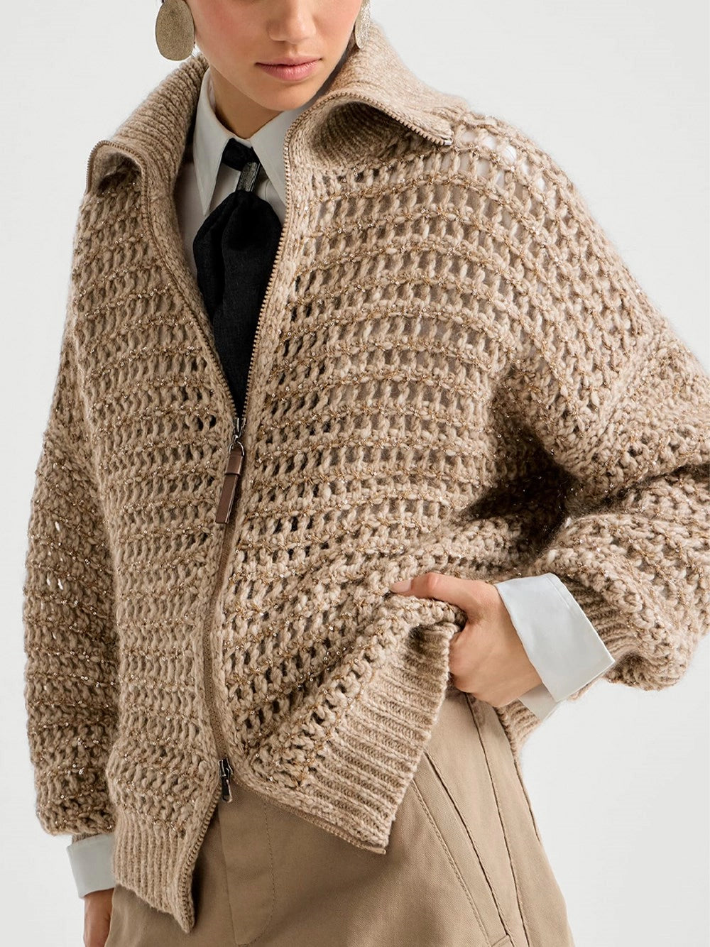 Brunello cucinelli Brunello Cucinelli Women Dazzling Net Cardigan