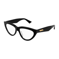 Bottega Veneta Eyeglasses Cat Eye Full Rim, Black Frame and Clear Demo Lenses Lens BV1193O001