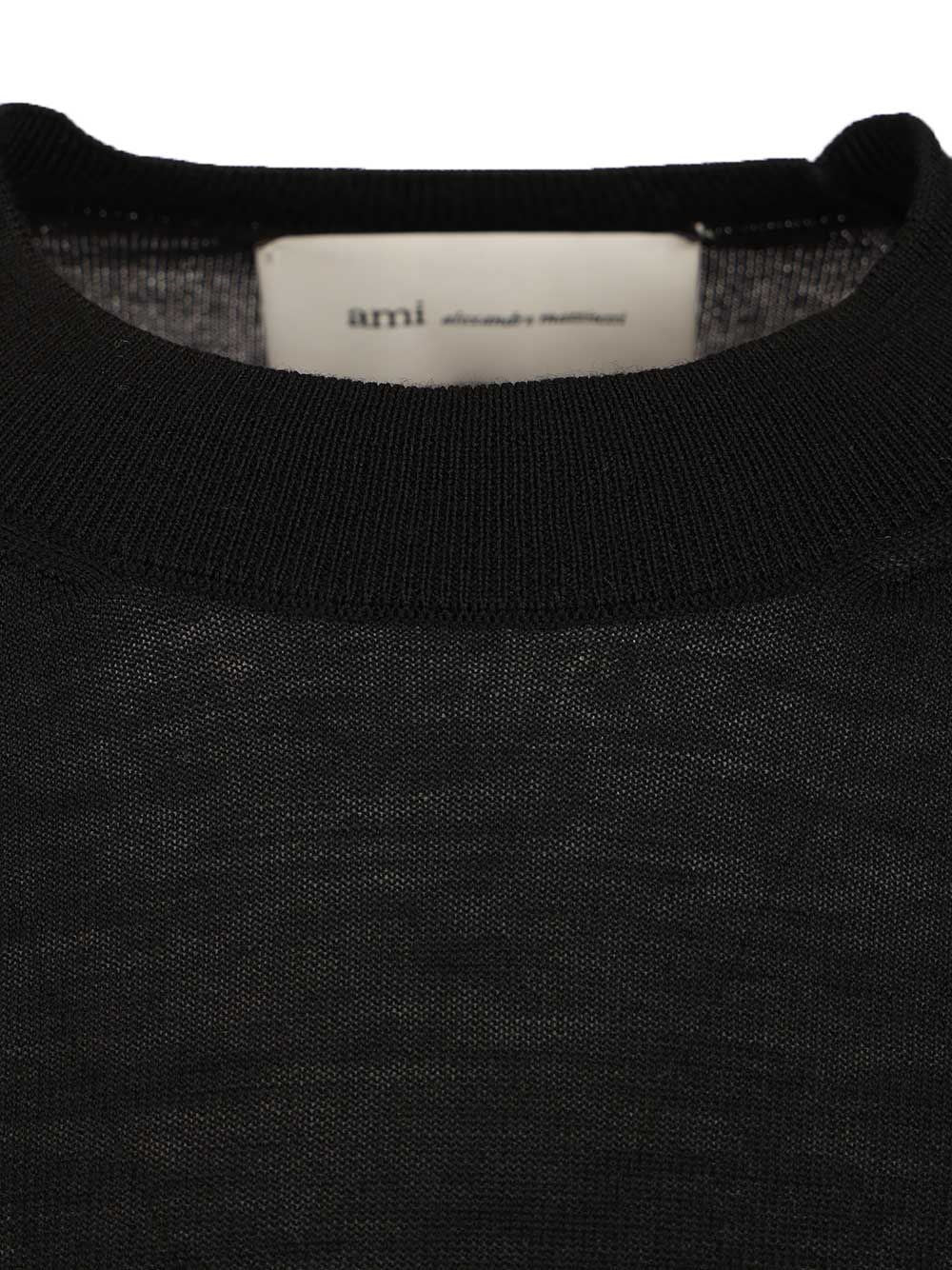 Ami Women Quota -Crewneck Sweater With Contrasted Ami De Coeur