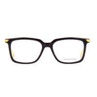 Bottega Veneta Eyeglasses Square Full Rim, Burgundy/Gold Frame and Clear Demo Lenses Lens BV1009O004