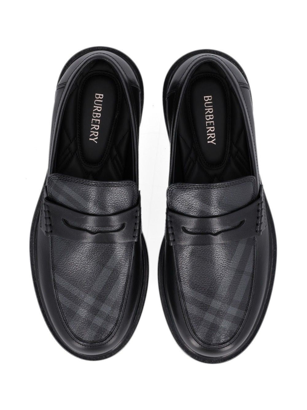 Burberry Burberry Men Pembroke Loafers In Leather And Check