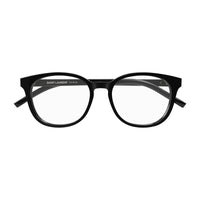 Saint Laurent Eyeglasses Round Full Rim, Transparent Beige Frame and Clear Demo Lenses Lens SLM111004
