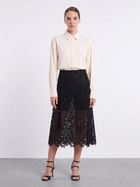 Fendi Women Macramé Lace Midi Skirt