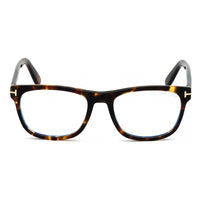 Tom Ford Eyeglasses Square Full Rim, Shiny Blue Frame and Clear Blue Light Block Lens FT5662-B055