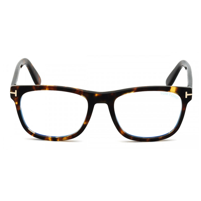 Tom Ford Eyeglasses Square Full Rim, Shiny Blue Frame and Clear Blue Light Block Lens FT5662-B055