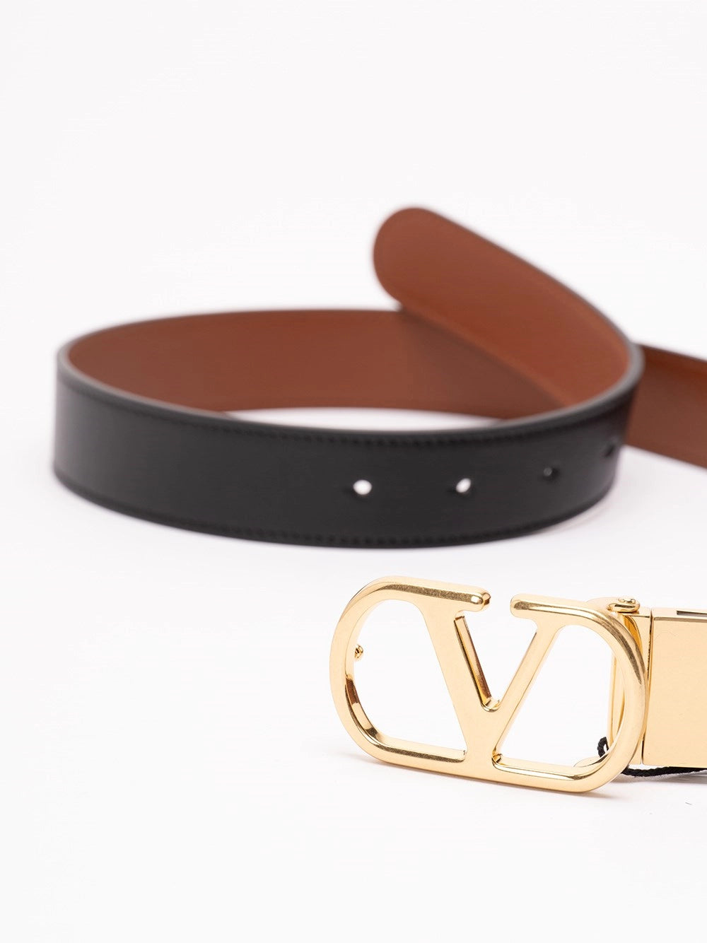 Valentino garavani Valentino Garavani Women Vlogo Signature Reversible Shiny Calfskin Belt - 30Mm / 1.2 In.