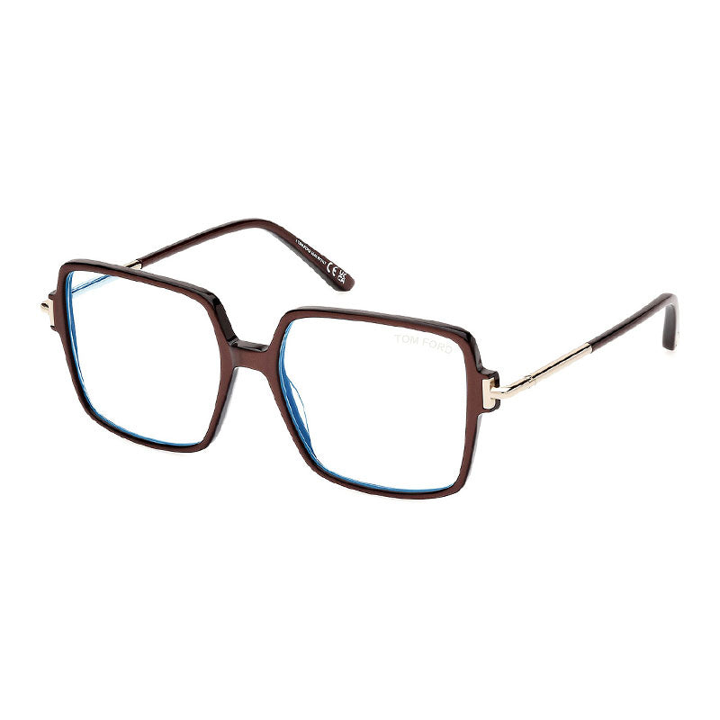 Tom Ford Tom Ford Eyeglasses Square Full Rim, Black Frame and Clear/Blue-Light Block Lenses Lens FT5915-B005