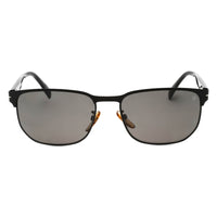 David Beckham Sunglasses Square Full Rim, Matte Black Silver Frame and Grey Polarized Lens DB1131/S0124M9