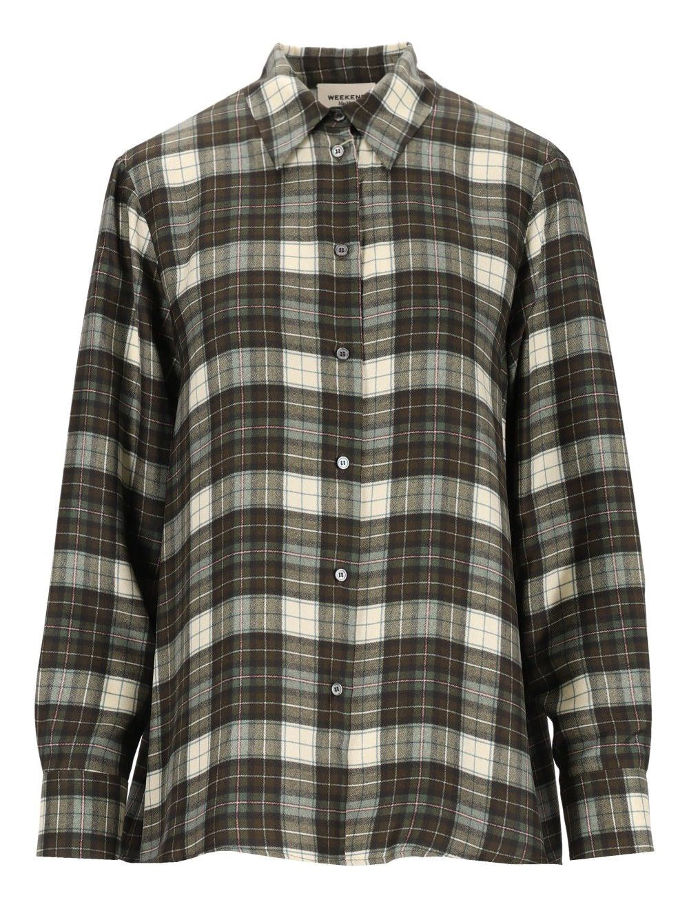 Weekend Max Mara Women Check Silk Twill Shirt