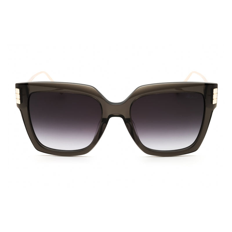 Chopard Sunglasses Square Full Rim, Shiny Transparent Grey Frame and Grey Gradient Lens SCH353M0840