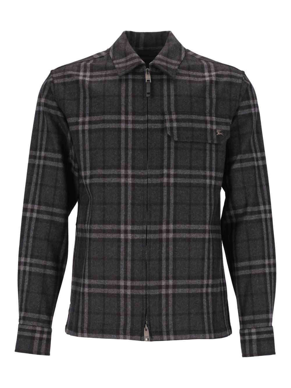 Burberry Men Check Wool And Cashmere Overshirt