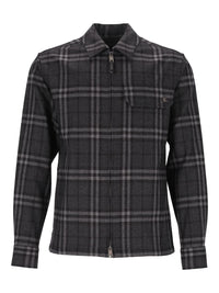 Burberry Men Check Wool And Cashmere Overshirt