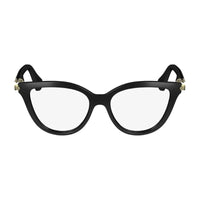 Salvatore Ferragamo Eyeglasses Cat Eye Full Rim, Shiny Black Frame and Clear Demo Lens Lens SF2974001