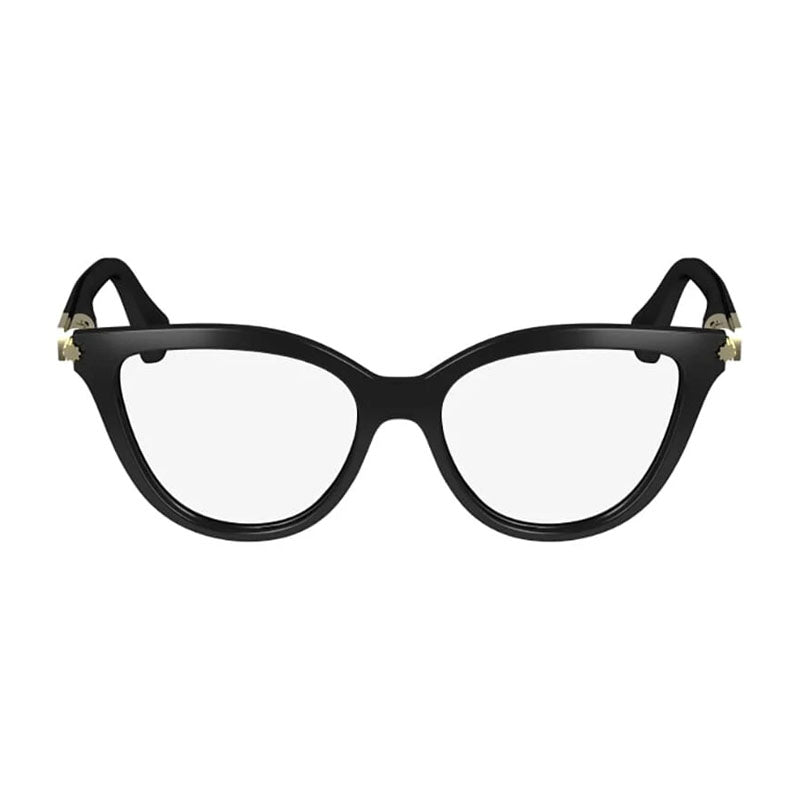 Salvatore Ferragamo Eyeglasses Cat Eye Full Rim, Shiny Black Frame and Clear Demo Lens Lens SF2974001