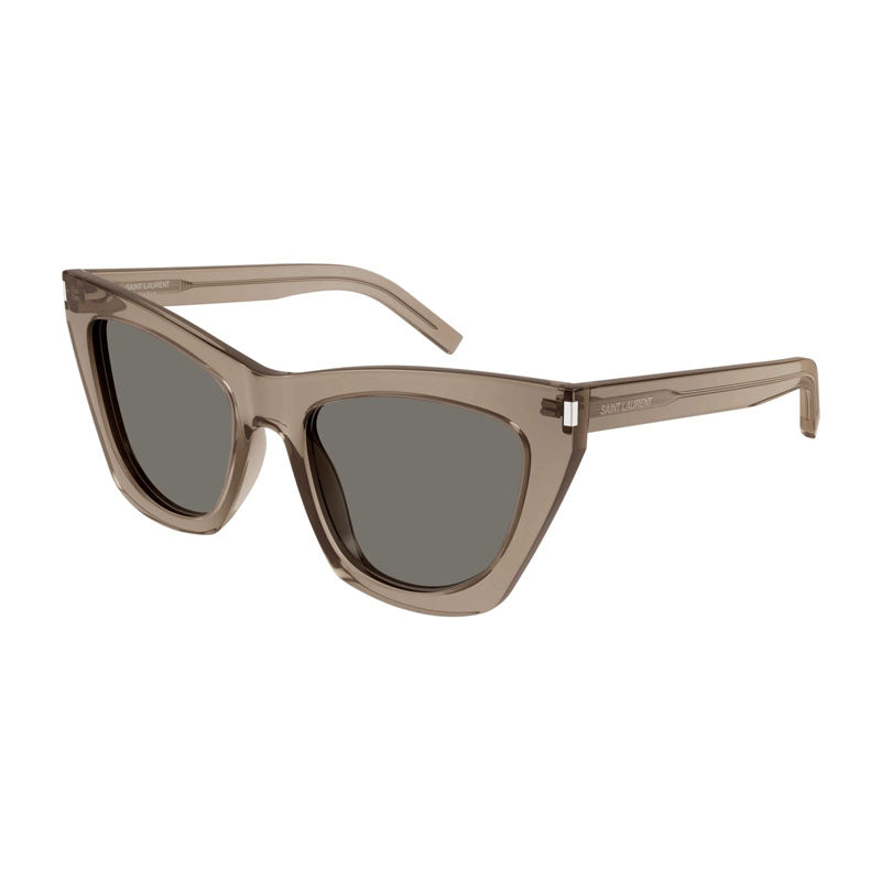 Saint Laurent Sunglasses Cat Eye Full Rim, Black with Pink Havana Frame and Black Lens SL214KATE009