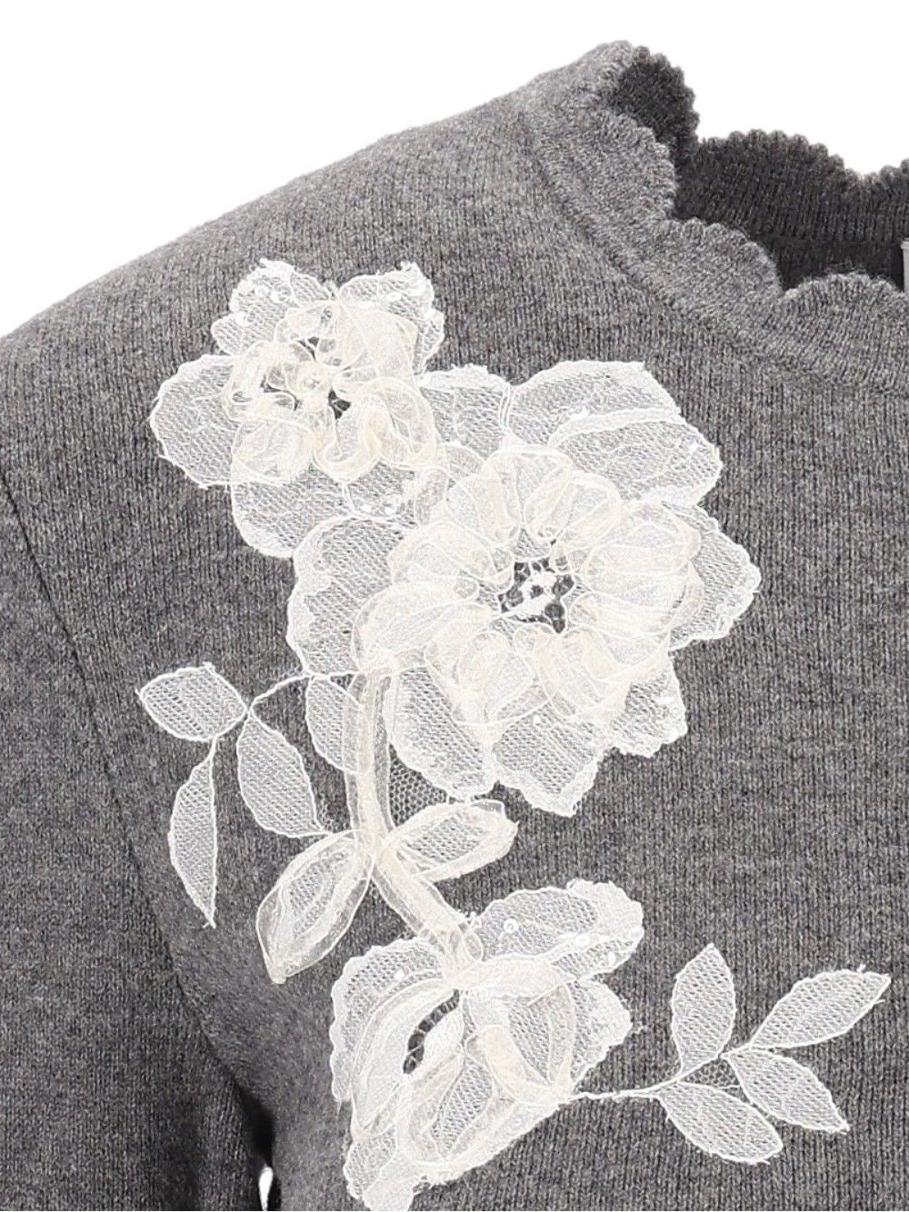 Self-portrait Self-Portrait Women Knit Cardigan With Lace Flowers