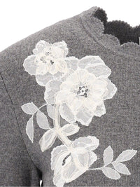 Self-portrait Self-Portrait Women Knit Cardigan With Lace Flowers