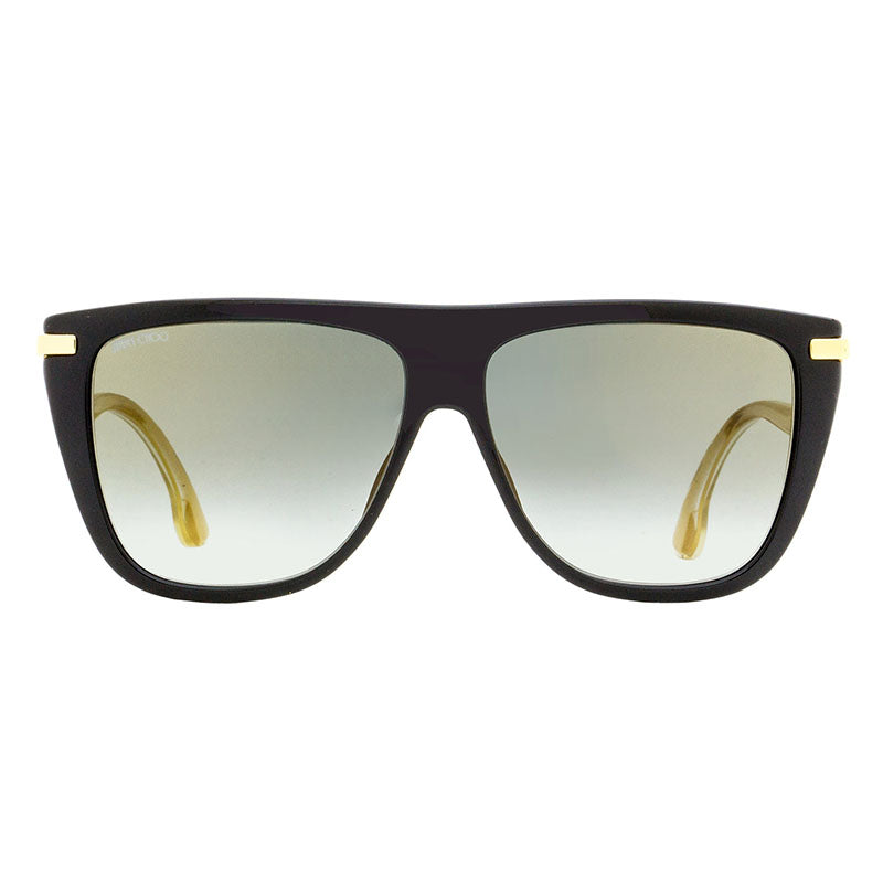 Jimmy Choo Sunglasses Aviator Full Rim, Black/Gold Frame and Grey Gradient Lens SUVI/S807FQ