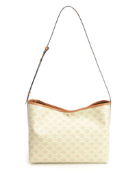 Celine Women Soft Shopper Triomphe Canvas And Calfskin