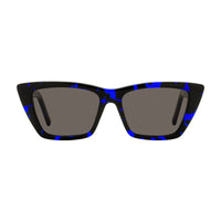 Saint Laurent Sunglasses Cat Eye Full Rim, Blue Havana Frame and Black Lens SL276MICA009