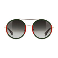Gucci Sunglasses Round Full Rim, Gold Green Frame and Green Gradient Lens GG0061S003