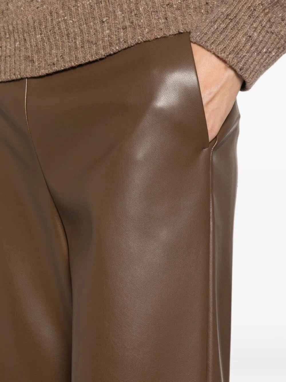 Max mara Max Mara Women Maxmara `S Leather-Look Cropped Pants