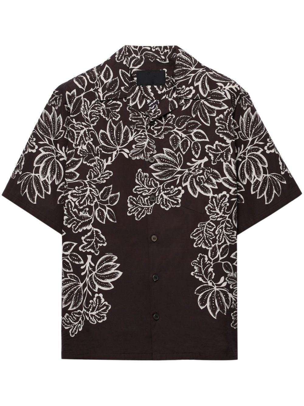 Prada Men Short-Sleeved Printed Cotton Shirt
