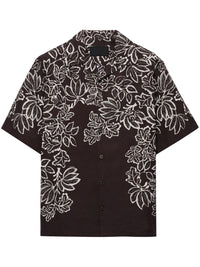 Prada Men Short-Sleeved Printed Cotton Shirt