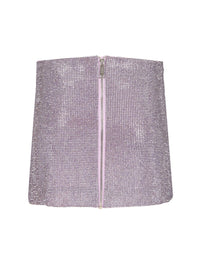Self-Portrait Women Metallic Mesh Skirt