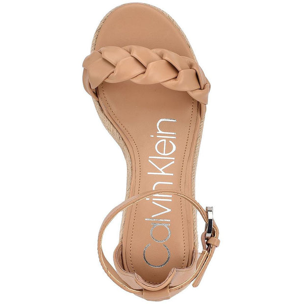Thea Womens Faux Leather Sandal Wedge Heels