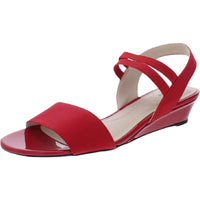 Yolo Womens Strapp Ankle Strap Wedge Sandals 7.5 Red Micron Fab