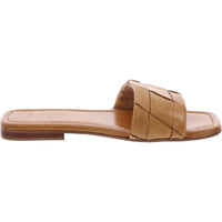 Portland Womens Leather Open Toe Slide Sandals