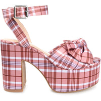 Zenni Womens Bow Ankle Strap Platform Sandals