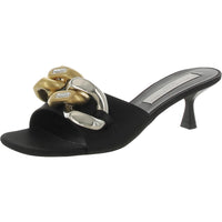 Womens Satin Heels Black Multi