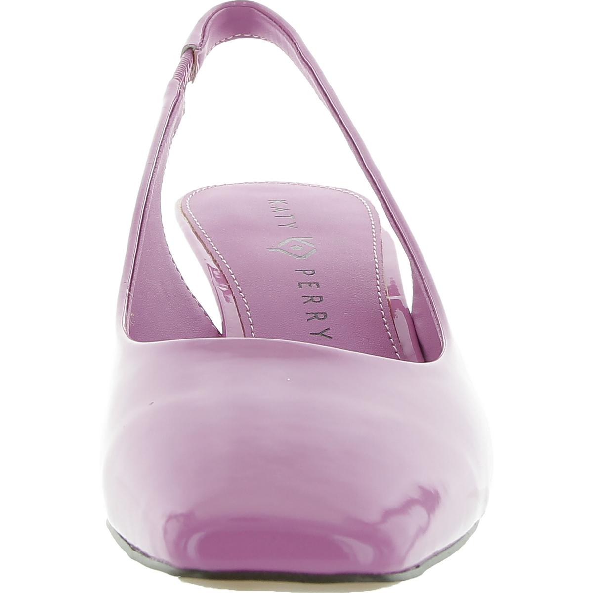 The Laterr Sling Back Womens Patent Square Toe Slingback Heels