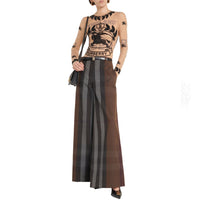 Burberry Checked Wide Leg Canvas Pants Women