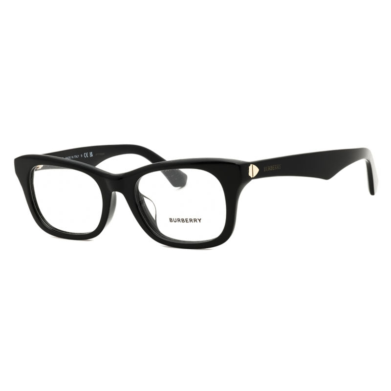 Burberry Eyeglasses Rectangle Full Rim, Black Frame and Clear Demo Lenses Lens BE2422F3001