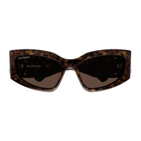 Balenciaga Sunglasses Cat Eye Full Rim, Dark Havana Frame and Brown Lens BB0321S008