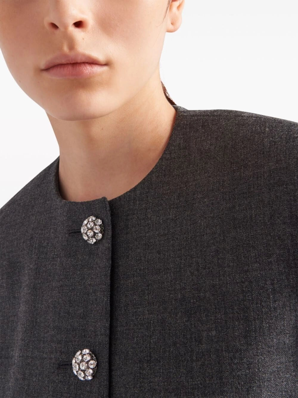 Prada Women Cropped Jacket With Feather