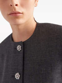 Prada Women Cropped Jacket With Feather