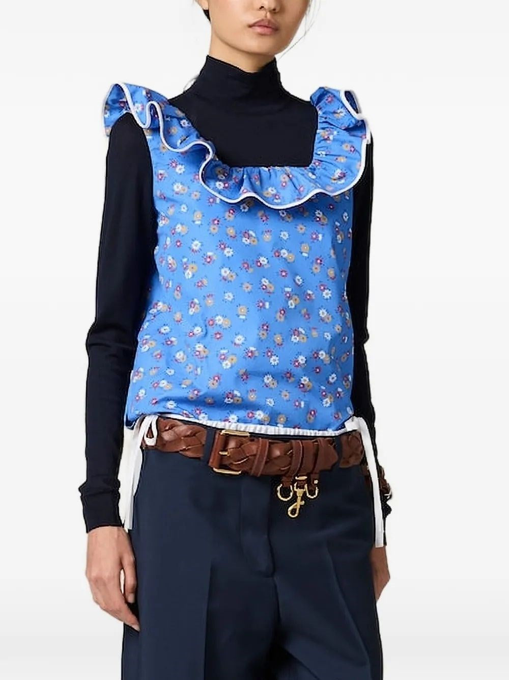 Miu Miu Women Poplin And Wool Sweater