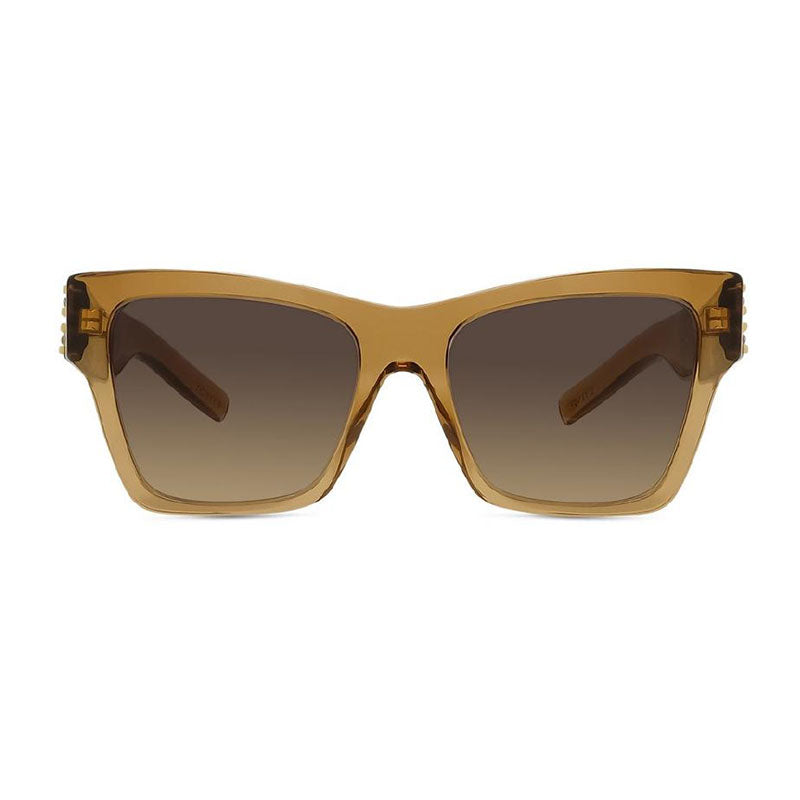 Givenchy Sunglasses Square Full Rim, Shiny Black and Studs Frame and Grey Lens GV40076I01A