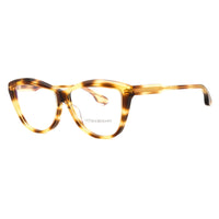 Victoria Beckham Eyeglasses Cat Eye Full Rim, Blonde Havana Frame and Clear Demo Lenses Lens VB2627222