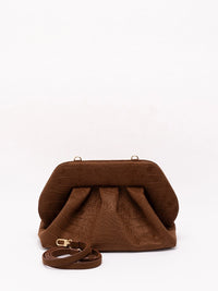 Themoirè Women Bios Medium Suede Croco Effect Clutch