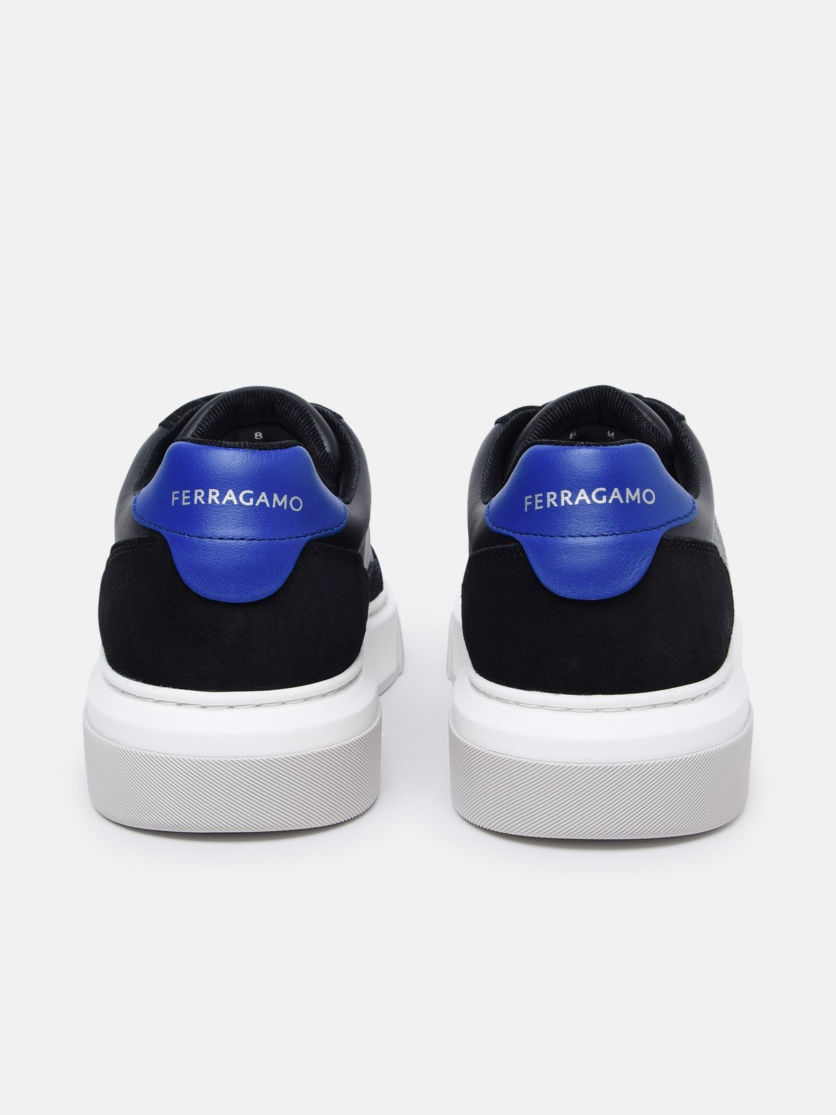 FERRAGAMO Ferragamo Men Cassina' Black Leather Blend Sneakers