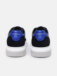 FERRAGAMO Ferragamo Men Cassina' Black Leather Blend Sneakers