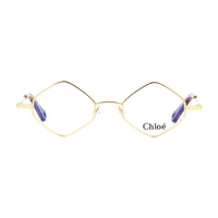 Chloe Eyeglasses Round Full Rim, Medium Gold Frame and Clear Demo Lenses Lens CE2158906