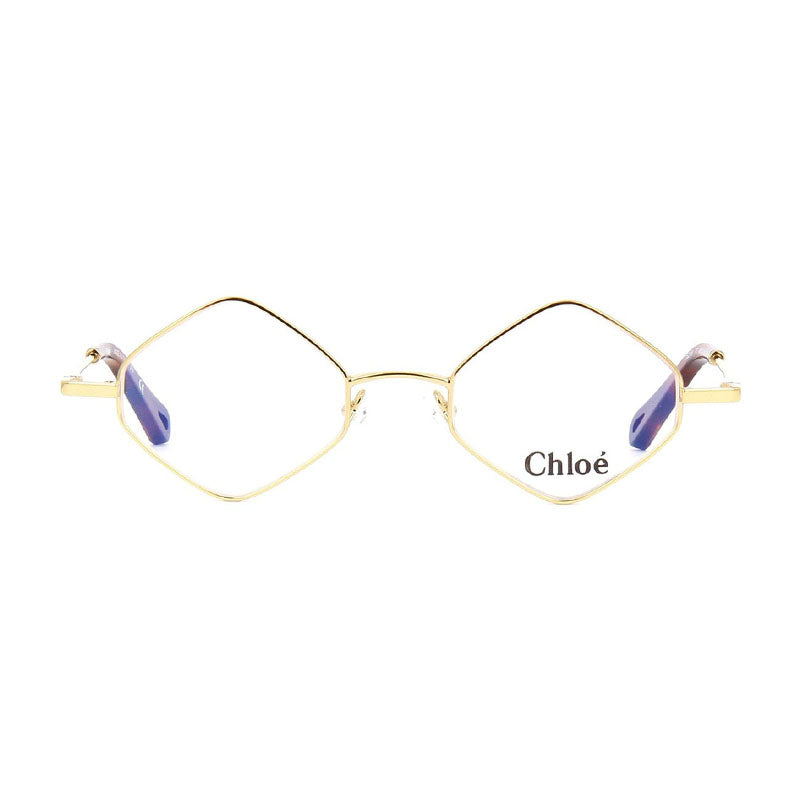 Chloe Eyeglasses Round Full Rim, Medium Gold Frame and Clear Demo Lenses Lens CE2158906