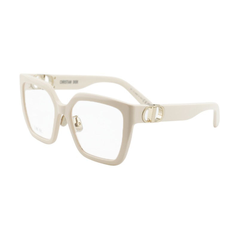 Dior Eyeglasses Square Full Rim, Ivory Frame and Clear Demo Lens Lens 30MONTAIGNEOS1F9500