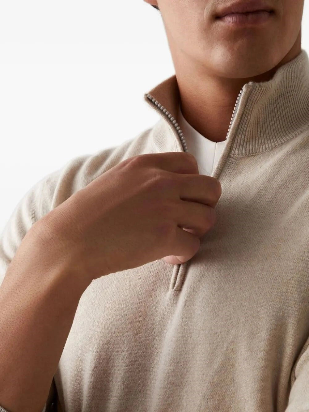Brunello Cucinelli Men Cashmere Sweater With Half Zip
